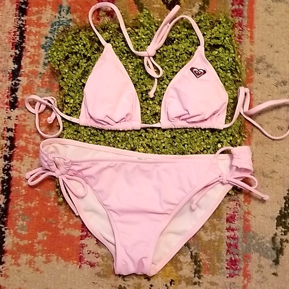 Roxy Other - 🌺ROXY Pale Pink Tie Beach Surfer Triangle Bikini
